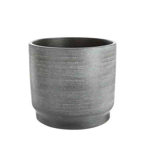 Le jardin au quotidien:Cache-pot en céramique noir mat Madeira - Ø 35 x H 31 cm