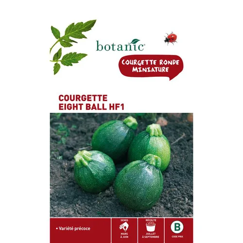 Déco pour le jardin:Graines de Courgette eight ball hybride F1 botanic® - graines à semer