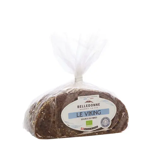 Confort au jardin：Pain au levain aux céréales grandes tranches bio Belledonne Le Viking - 400 g