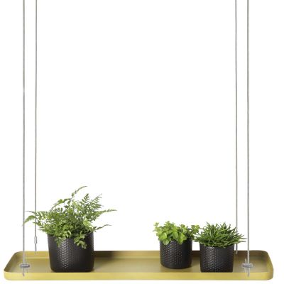 Support à plantes rectangulaire à suspendre doré (Longueur de 58 cm)