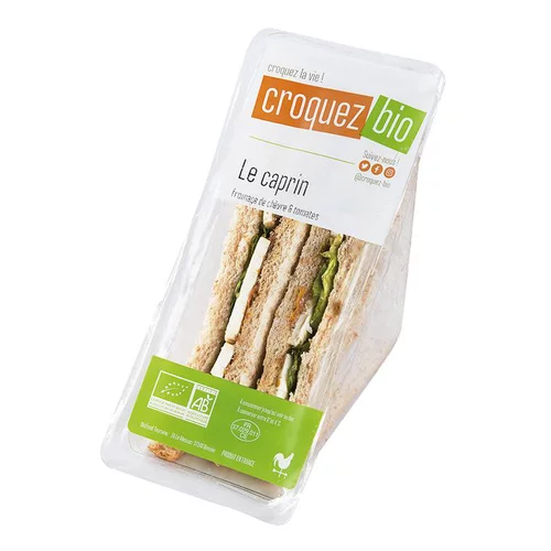 Extérieur équipement：Sandwich chèvre tomates séchées bio Croquez bio Le chèvre - 150 g