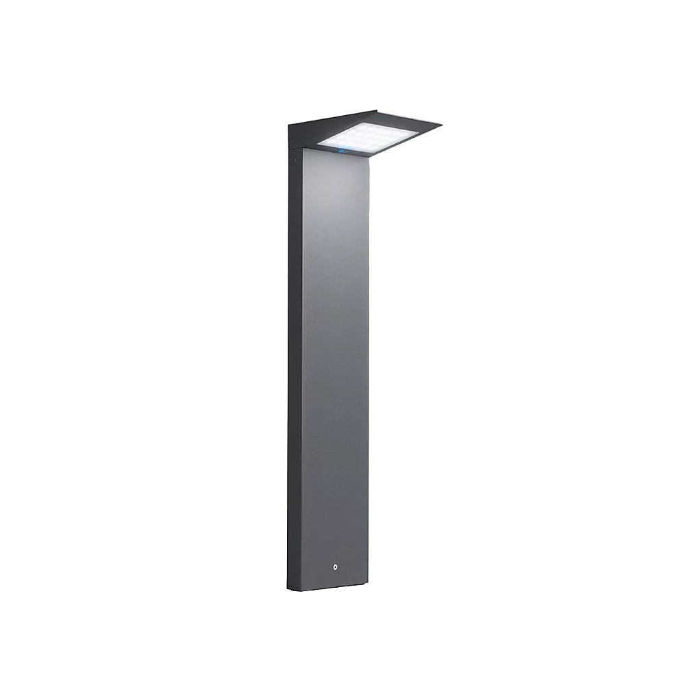 Borne De Terre Led Solaire 2 – 2W Alimentée Par Batterie Avec Photovoltaïque Gris Foncé Ip54
