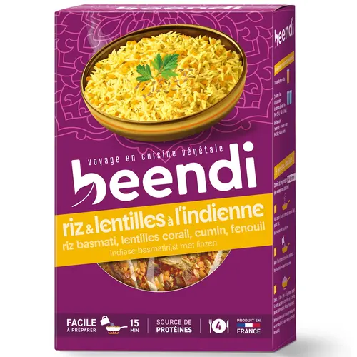 Une solution pour l’extérieur:Riz et lentilles à l’indienne Beendi - 250 g