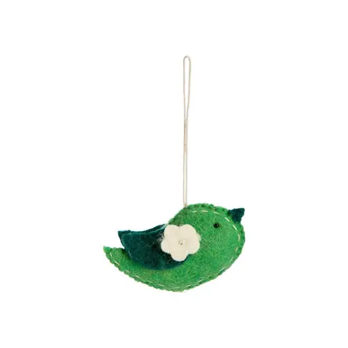 Le choix jardin：Décoration à suspendre oiseau en feutrine vert - 4,5 x 2,5 cm