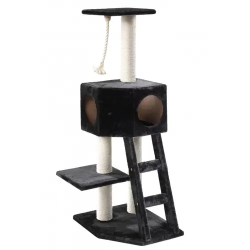 Pour tous les jours:Arbre à chat avec panier et griffoir coloris noir Rover classic - 120 cm