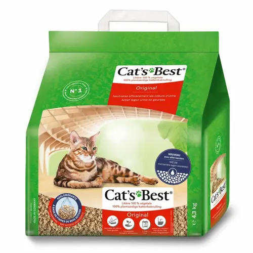 Une touche pratique au jardin：Litière végétale agglomérante pour chat et furet Cat’s Best Original 10L - 4.3 kg