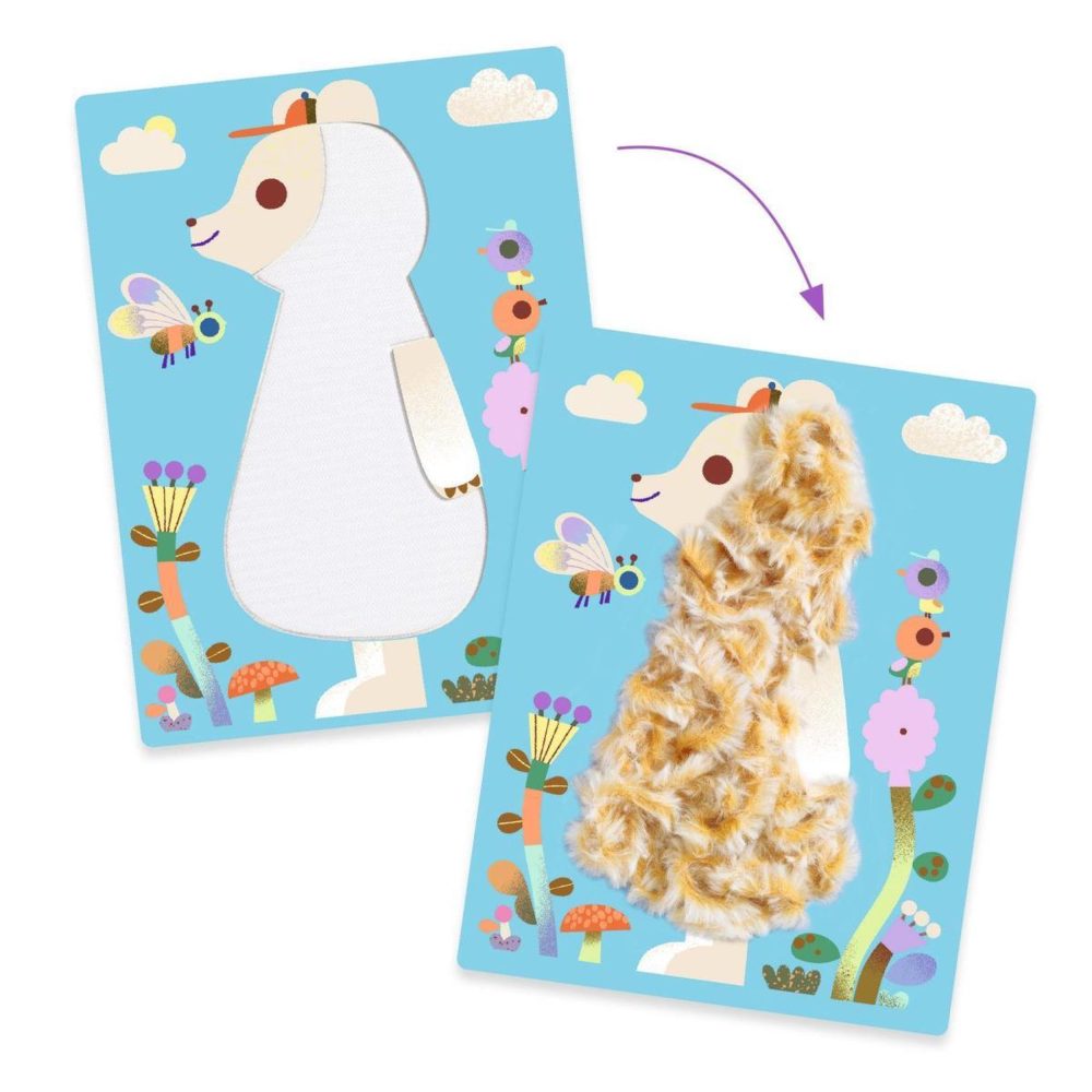 Djeco COLLAGES Laine et scratch - Tout poilus