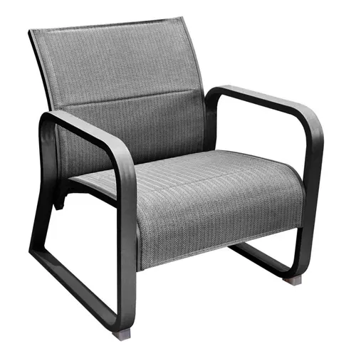 Accessoire extérieur：Fauteuil lounge Quenza II-padded coloris noir en aluminium