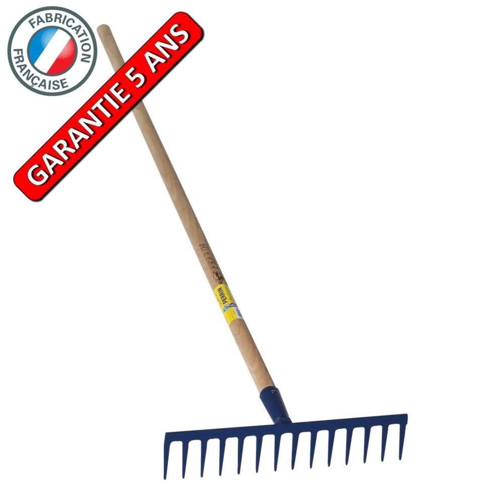 OUTILS PERRIN Râteau 16 dents droites soudées manche 1,5m, outil trempé haute résistance, jardin,potager – 1,5m 1.5M