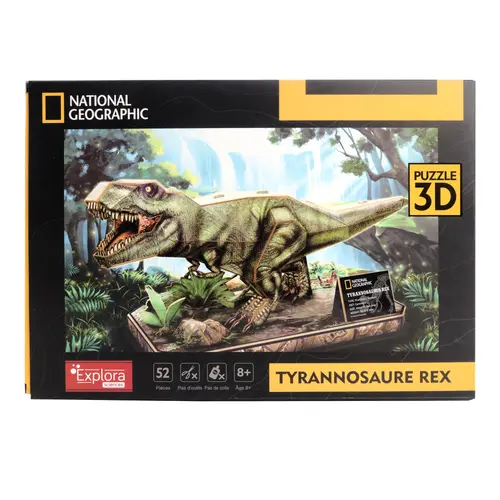 Un choix malin pour l’extérieur：Maquette 3D T-Rex 52 pièces National Geographic - 44 cm