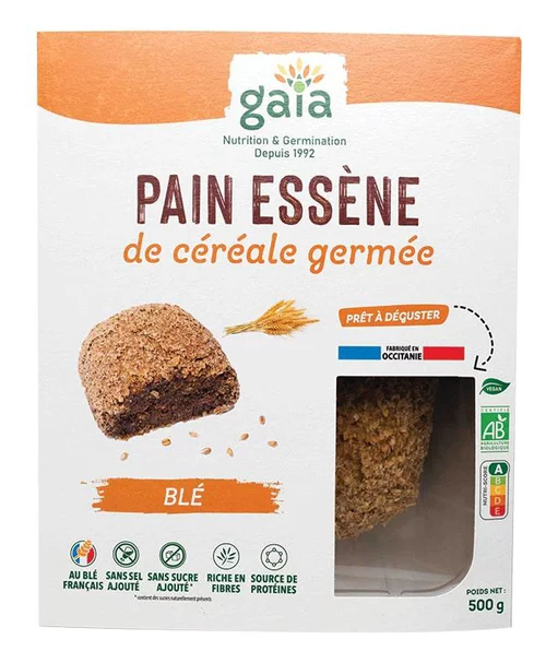 Jardin tendance:Pain essène de céréale germée au blé bio Gaia - 500 g