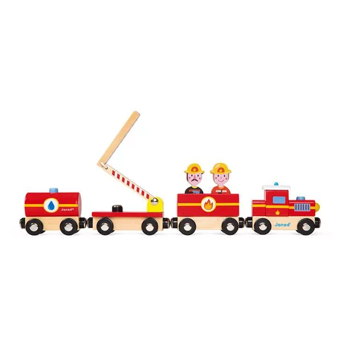 Accessoire jardin：Train Pompiers story Janod - 34,3 cm