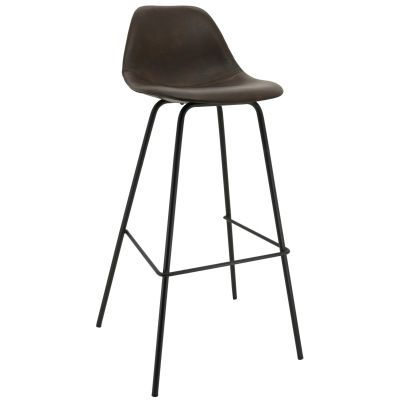 Tabouret de bar en polyuréthane et métal (Brun)