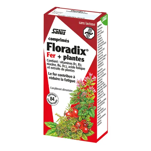 Pour vivre dehors：Complément fer + plantes Salus Floradix - 84 comprimés