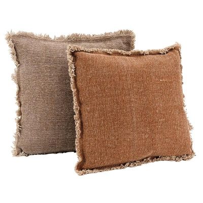 Coussin en coton recyclé à franges (Lot de 2)