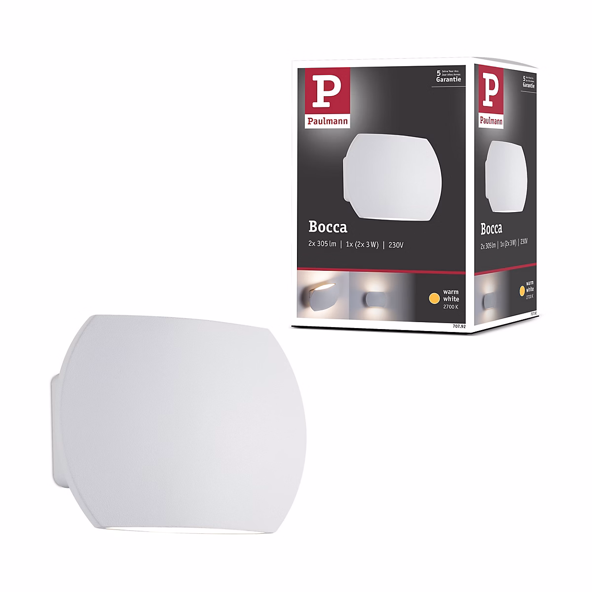 Applique LED Bocca 2700K 2 × 280lm 230V 2 × 2 – 7W Blanc