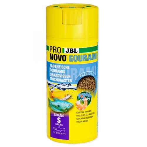 Pour un jardin bien organisé：Nourriture pour gourami, granulés ProNovo, JBL - 115g, 250ml