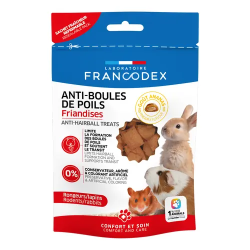Accessoire extérieur：Friandises anti boules de poils pour lapin en sachet de 50 g