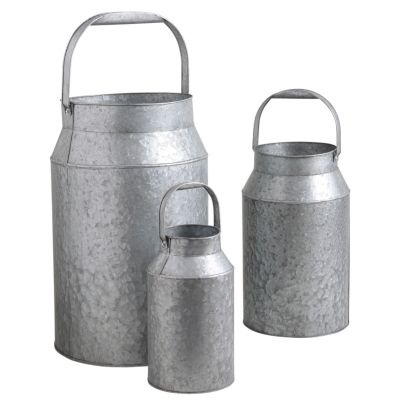 Bidon à lait en zinc lourd (Lot de 3)