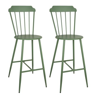Chaise bar en métal laqué -Samos (Lot de 2) (Vert )