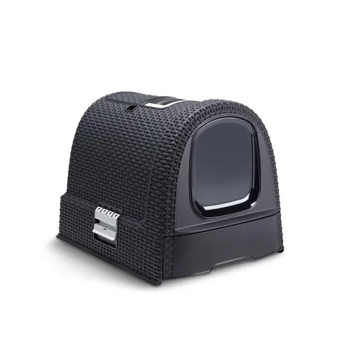Une touche jardin:Maison de toilette pour chat Curver® anthracite