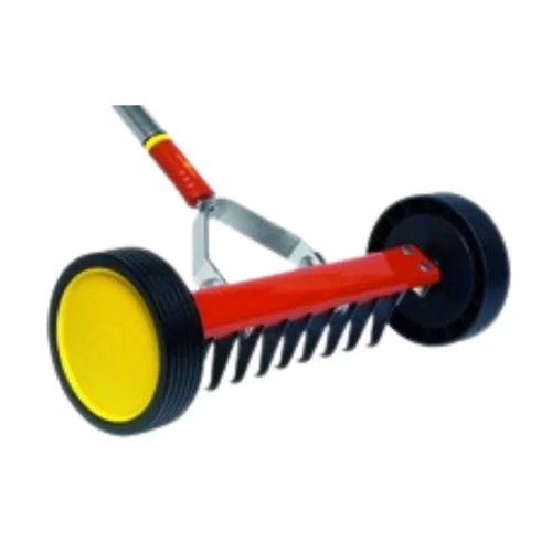 Pour vos espaces：Scarificateur sur roues coloris jaune