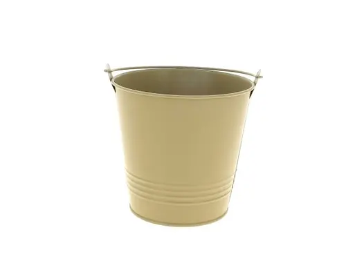 Jardin et maison:Cache-pot seau en zinc coloris taupe - Ø 13 x H 12,5 cm