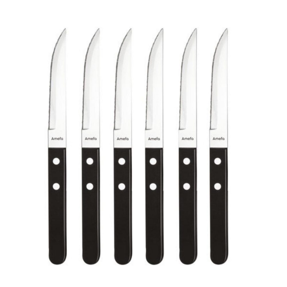 Amefa Coffret 6 couteaux à steak / pizza noir – Solutions extérieures