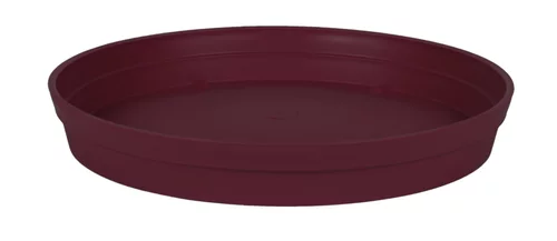 Adapté à l’extérieur:Soucoupe ronde en plastique rouge Bourgogne Eda Toscane - Ø 34,5 cm