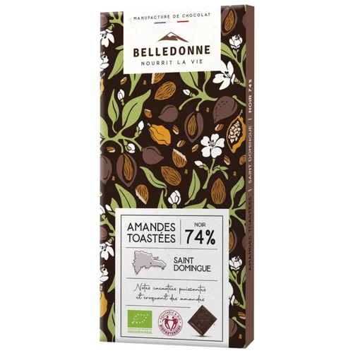Pour un extérieur bien organisé：Tablette de chocolat noir 74 % aux amandes bio - 100 g