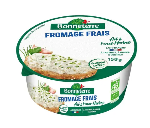 Le petit plus du jardin:Fromage frais aux fines herbes bio Bonneterre - 150 g