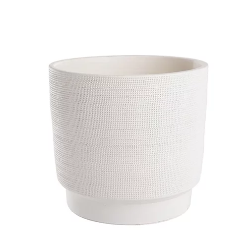 Simple pour le jardin：Cache-pot coloris blanc Madeira - 22 x 20 cm