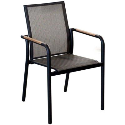 Fauteuil de jardin empilable en aluminium Aroha (Graphite)