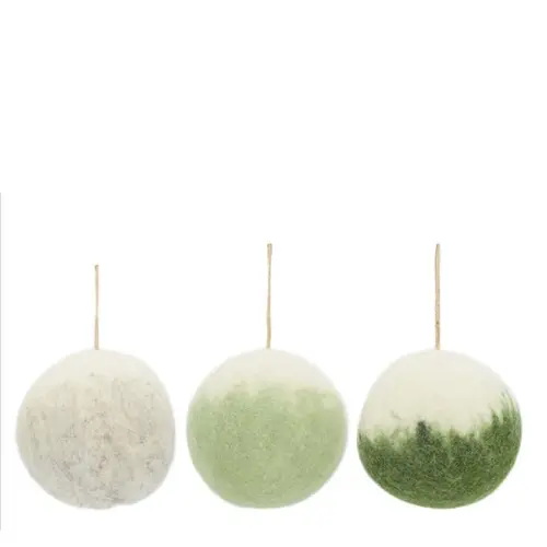 Extérieur durable：Boule en laine à suspendre - Ø 9 cm