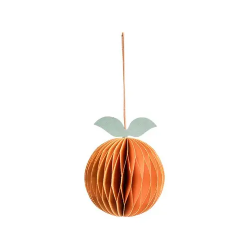 Facile jardin：Mandarine décorative à suspendre en papier orange petit modèle - Ø 7 x H 9,5 cm