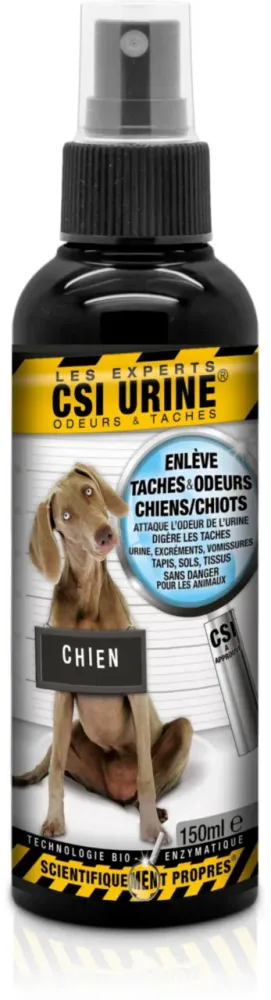 Jardin à découvrir：Nettoyant enzymatique urine pour chiot et chien enlève taches et odeurs CSI Urine - spray de 150 ml