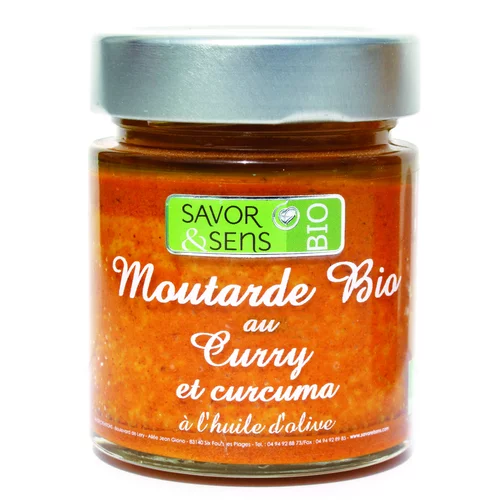 Extérieur accessoire：Moutarde bio au curry et curcuma 130 g