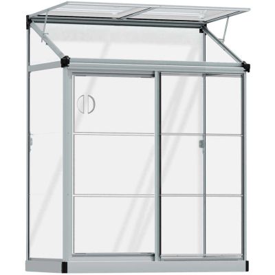 Serre de jardin en aluminium et polycarbonate adossée Lean To (0.8m²)