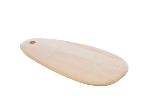 Solution maison:Planche à découper ovale coloris marron en bois de frêne - 49 x 23,5 x 1,5 cm