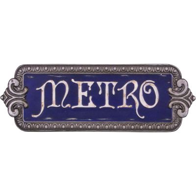 Plaque métallique découpée style rétro (Métro)