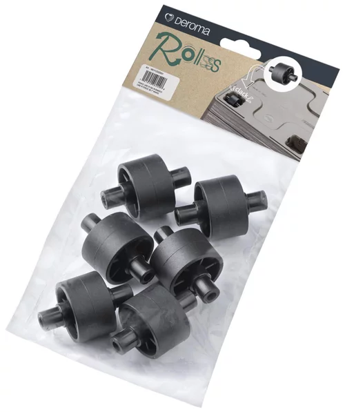 Confort dehors：Sachet de 6 roulettes noires en plastique Deroma