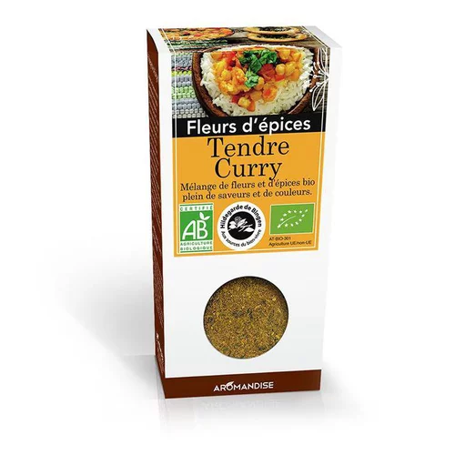 Espace vert essentiel：Fleurs d'épices pour tendre curry bio en boite marron de 40 g