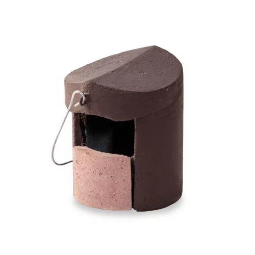 Jardin et déco：Nichoir pour rouges-gorges ou gobe-mouches gris en béton de bois coloris marron Schwegler