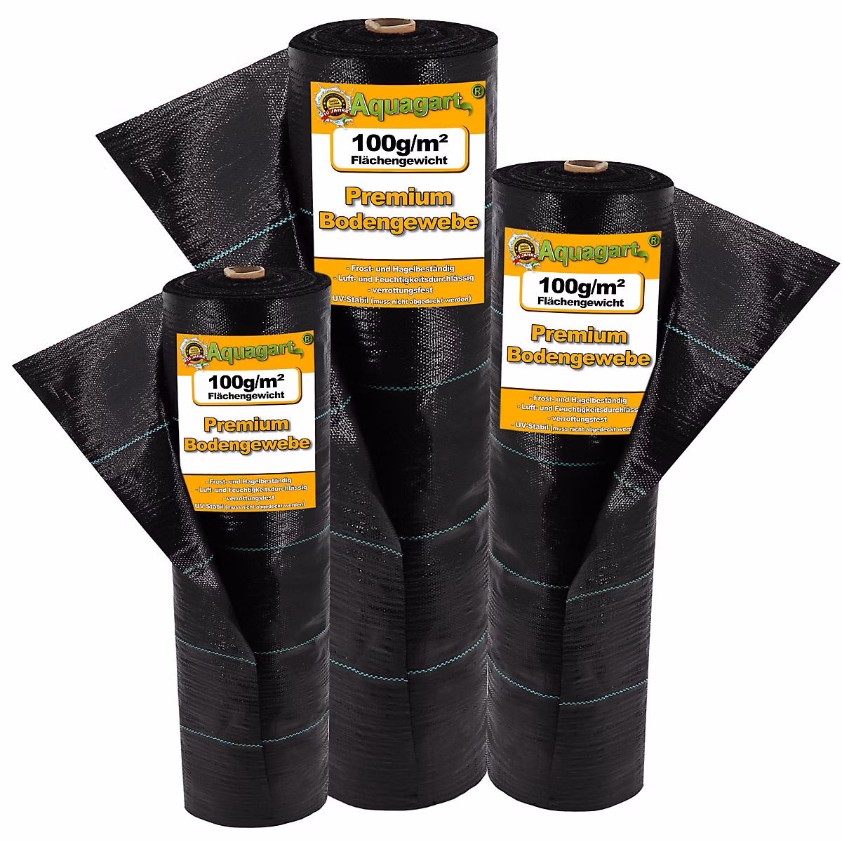 270 m² tissu de sol – film anti-mauvaises herbes, 100 g, 1 m de large, noir Aquagart