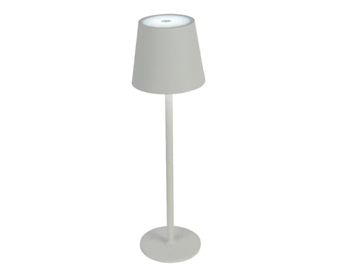 Une touche extérieure：Lampe de table rechargeable coloris blanc à LED blanc chaud - Ø 11 x H 37 cm