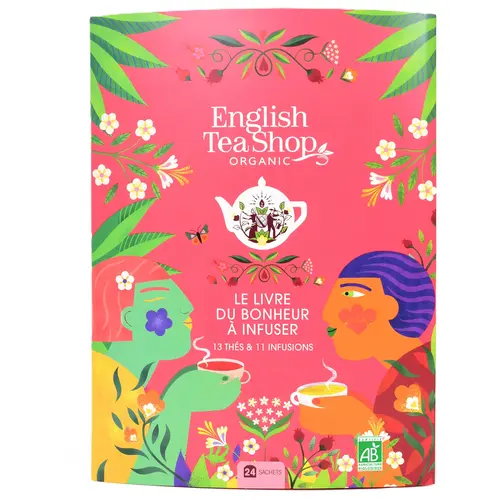 Pour vos extérieurs：Coffret livre du bonheur à infuser avec thés et infusions English Tea Shop - 24 sachets