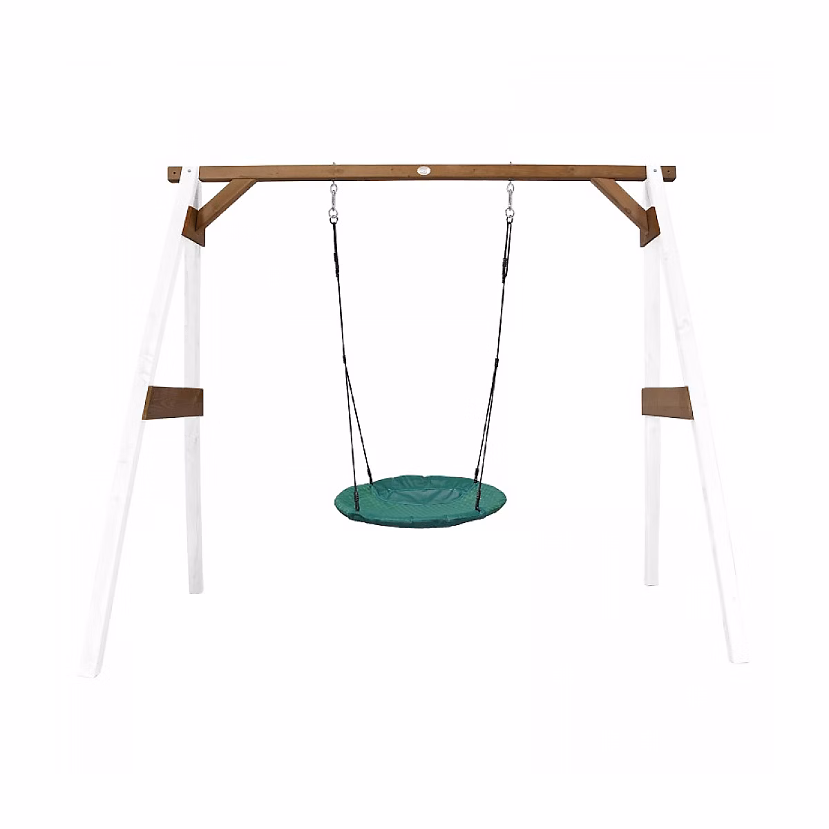 AXI Portique en bois Blanc Marron avec balancoire siège nid rond – Réf. DXEQWRDZQ6889769684