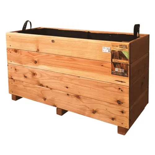 Idée pratique:Bac City en mélèze huilé 100 x 36 x H 52 cm