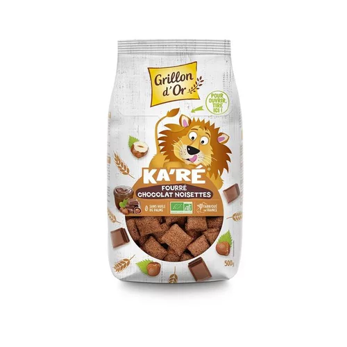 Malin pour le jardin:Ka're fourre chocolat noisettes bio Grillon d'or - 500 g