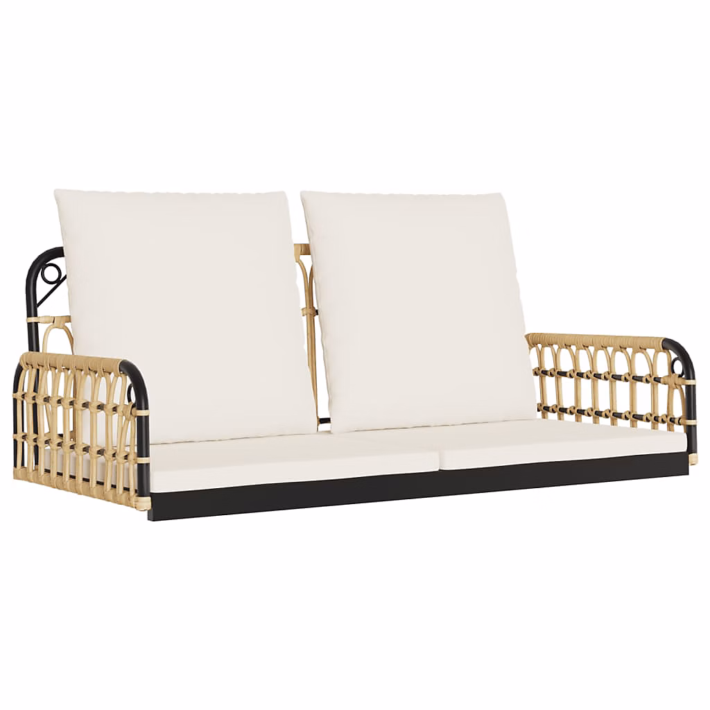 Balancelle avec coussins 105 × 58 × 38 cm résine tressée et acier vidaXL